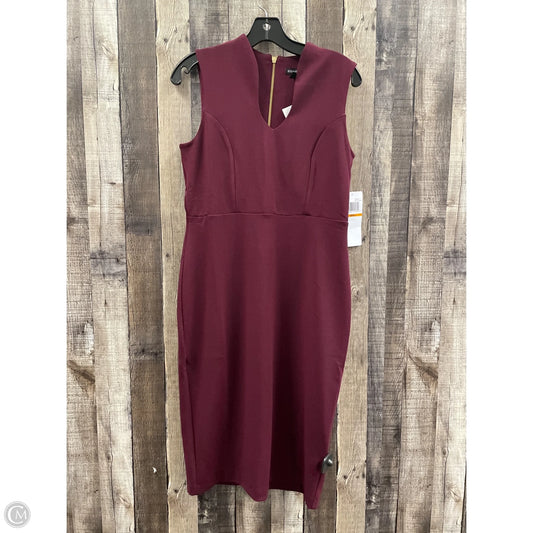 Dress Casual Midi By Nina Leonard In Maroon, Size: S