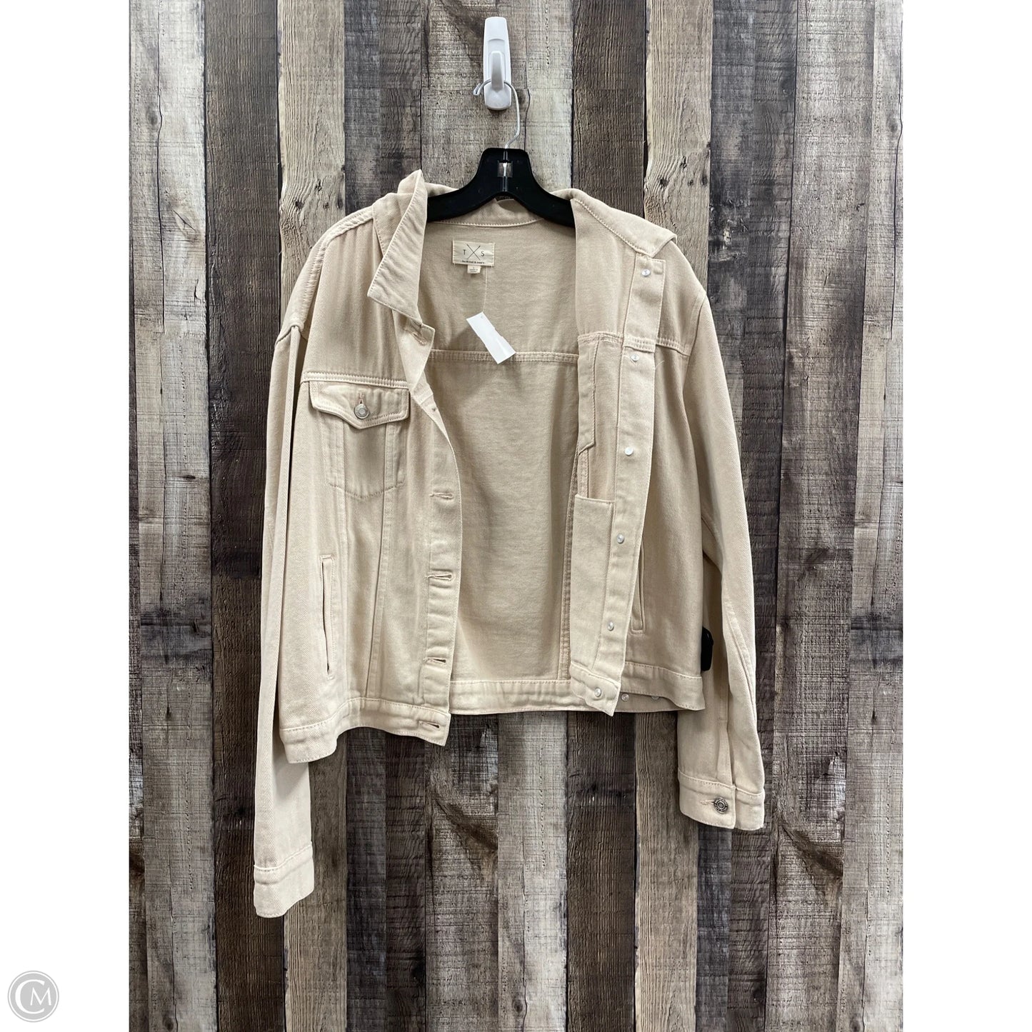 Jacket Denim By Thread And Supply In Beige, Size: L