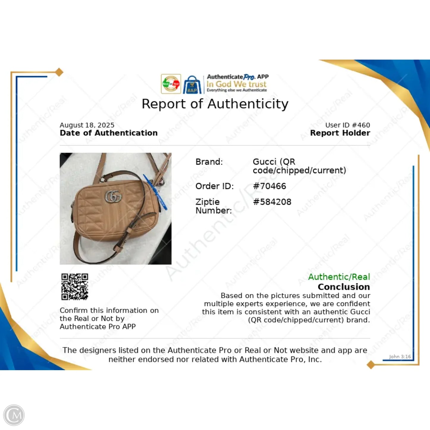 Crossbody Luxury Designer By Gucci, Size: Small