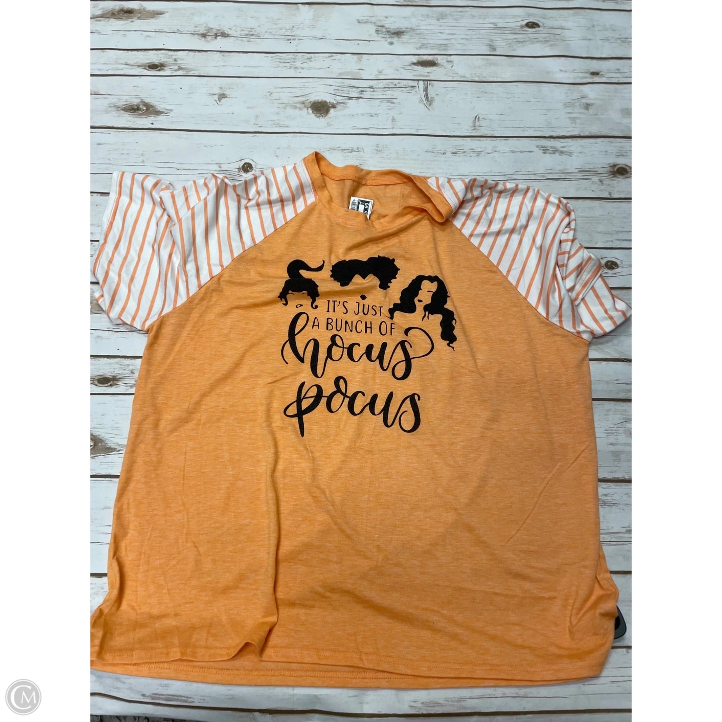 Top Short Sleeve Basic By Cmf In Orange, Size: 4x