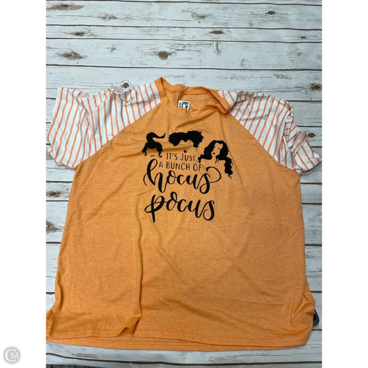Top Short Sleeve Basic By Cmf In Orange, Size: 4x