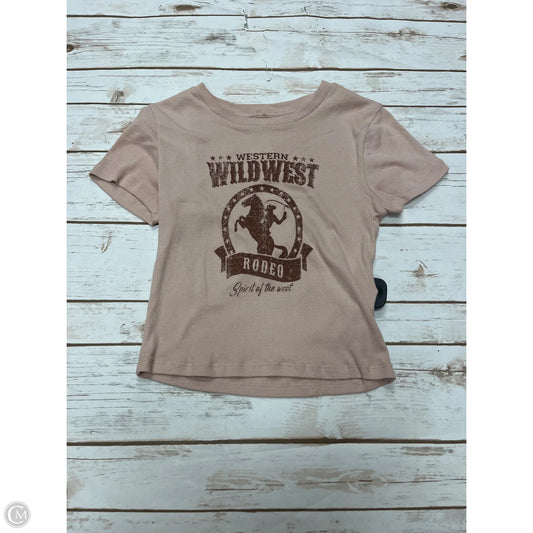 Top Short Sleeve By Cme In Brown, Size: S