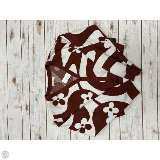 Sweater Cardigan By La Hearts In Brown & Cream, Size: S