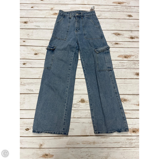 Jeans Wide Leg By Shein In Blue Denim, Size: Xs