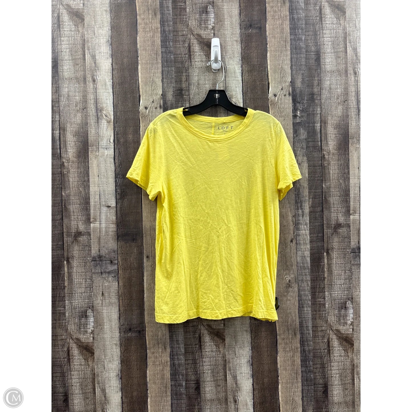 Top Short Sleeve Basic By Loft In Yellow, Size: L