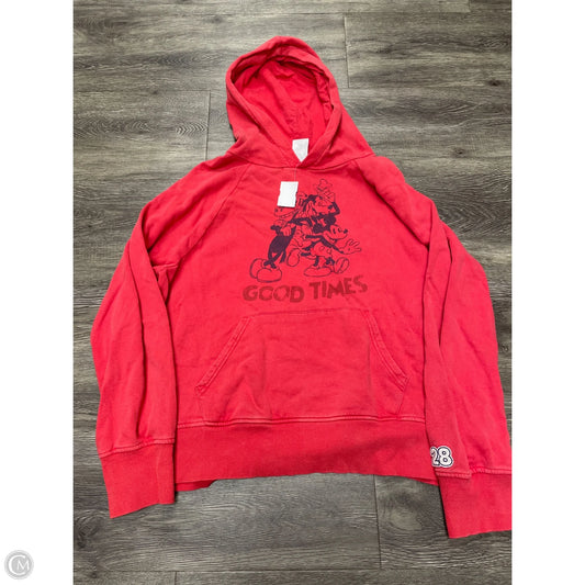 Sweatshirt Hoodie By Disney Store In Red, Size: M