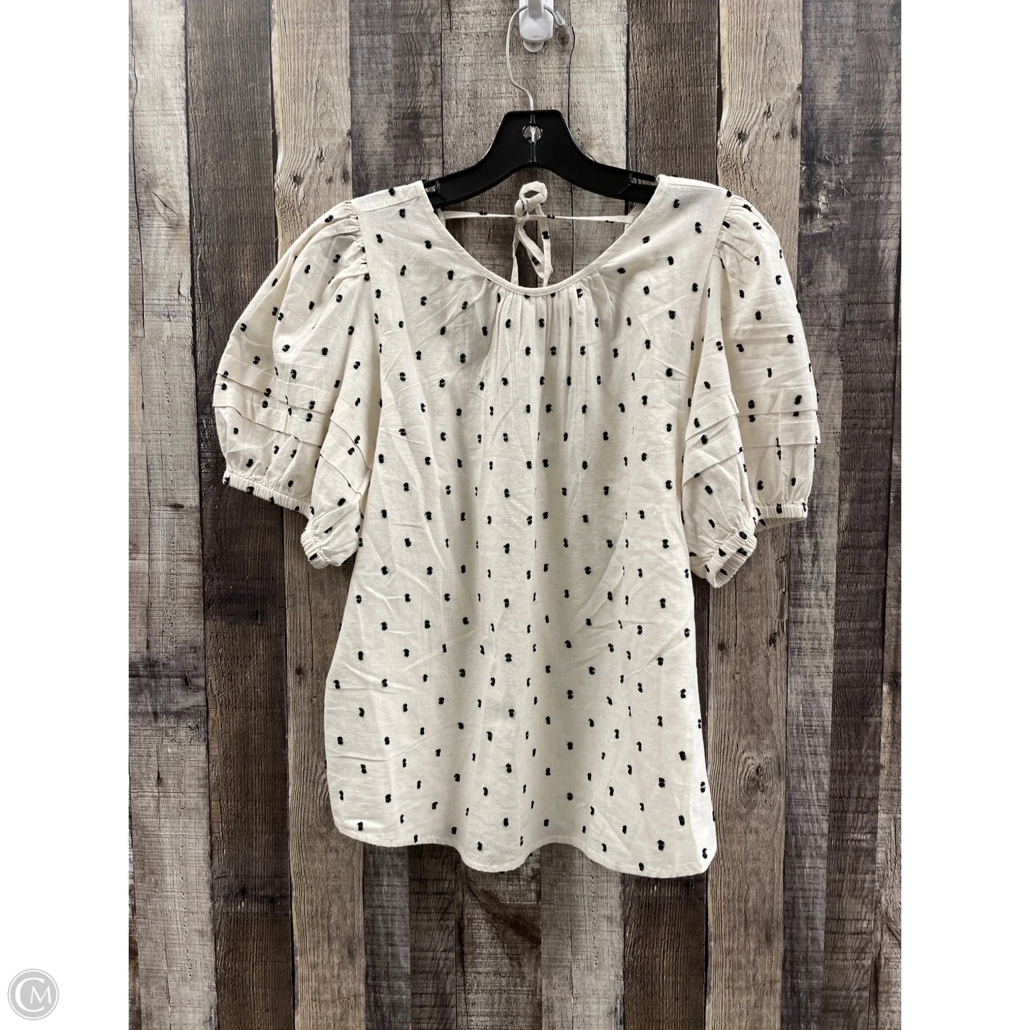 Top Short Sleeve By Madewell In Polkadot Pattern, Size: L