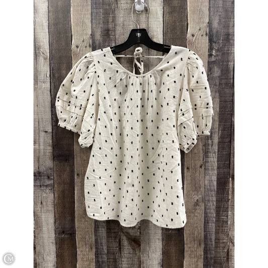 Top Short Sleeve By Madewell In Polkadot Pattern, Size: L