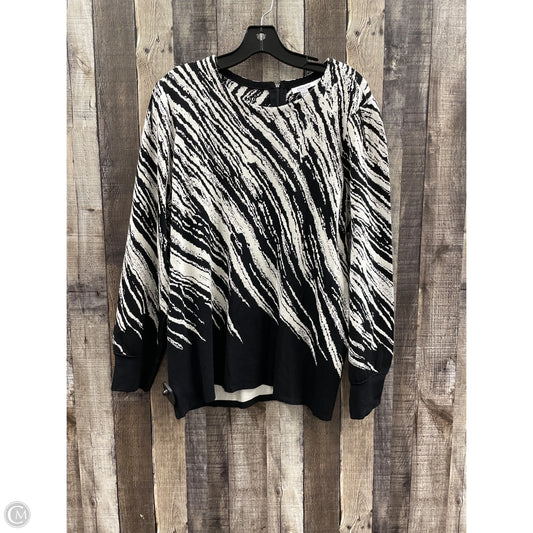 Sweater By Chicos In Black & Cream, Size: Xl