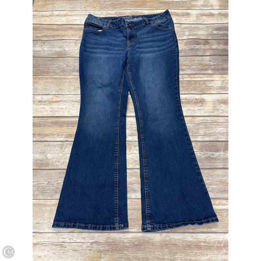 Jeans Flared By Maurices In Blue Denim, Size: 14