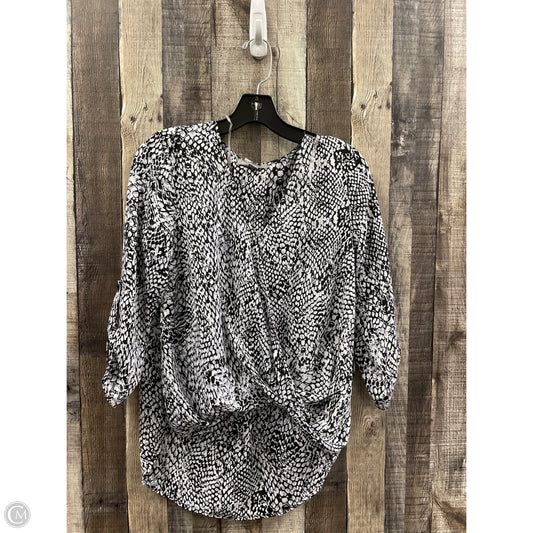 Top 3/4 Sleeve By Cme In Snakeskin Print, Size: S