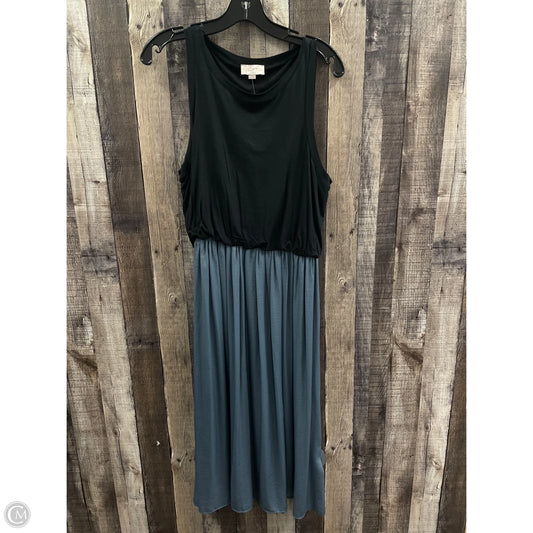 Dress Casual Midi By Loft In Black & Blue, Size: M