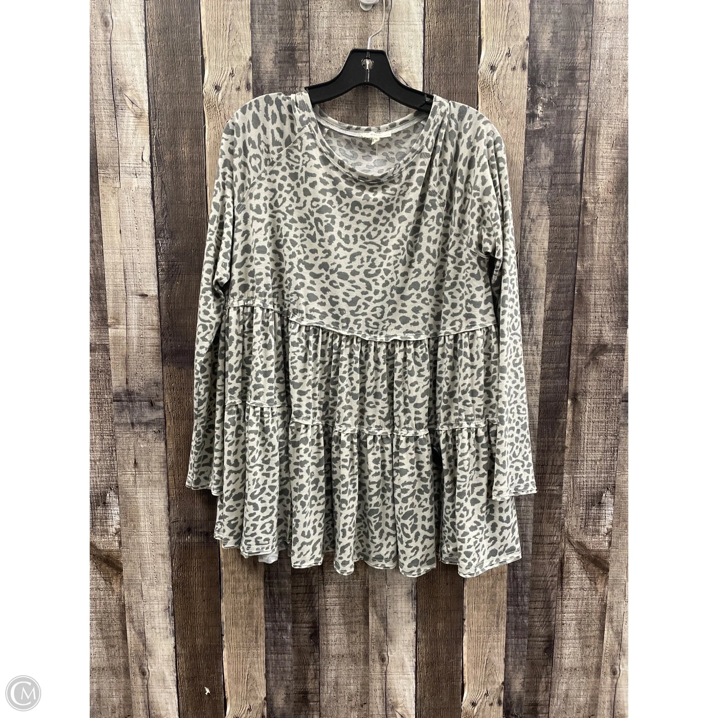 Top Long Sleeve By Easel In Animal Print, Size: M