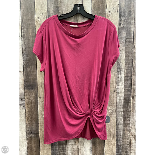 Top Short Sleeve By Hummingbird In Maroon, Size: L