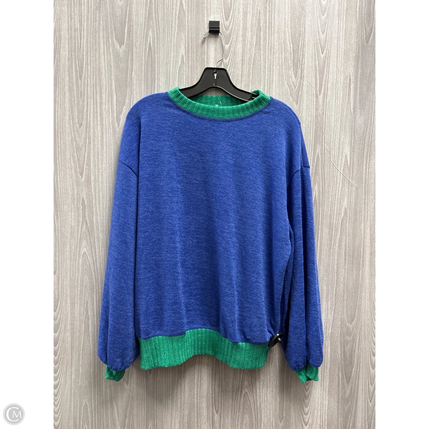 Top Long Sleeve By Cme In Blue & Green, Size: M