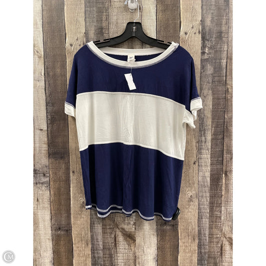 Top Short Sleeve Basic By Sew In Love In Blue & White, Size: M