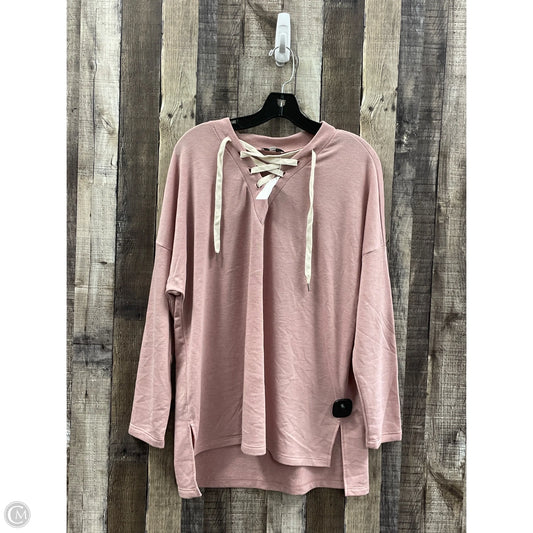 Top Long Sleeve By White Birch In Mauve, Size: L