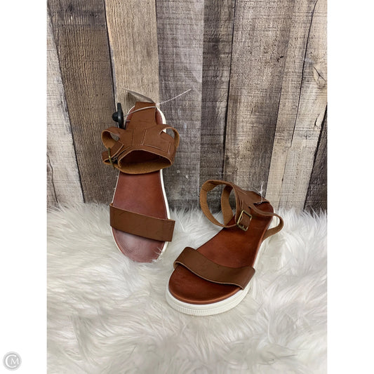 Sandals Heels Platform By Mia In Brown, Size: 10