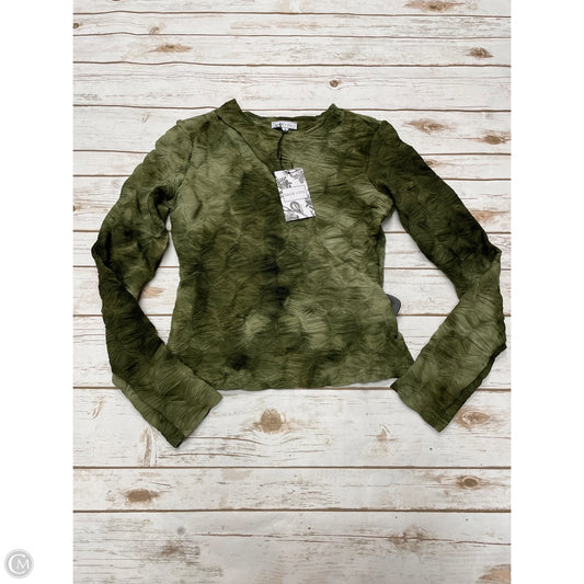 Top Long Sleeve By Cme In Green, Size: L