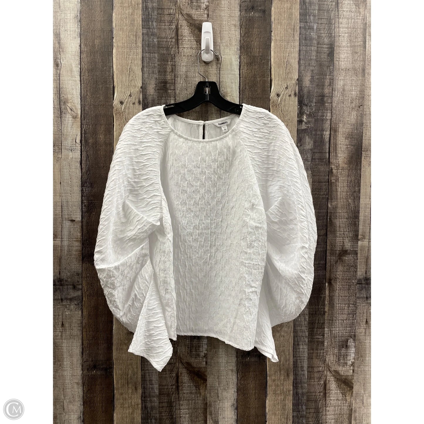 Top Long Sleeve By Express In White, Size: M