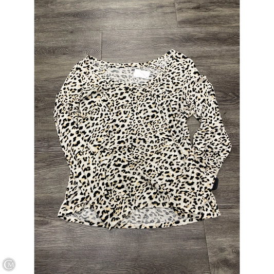 Top Long Sleeve Basic By Banana Republic In Animal Print, Size: M