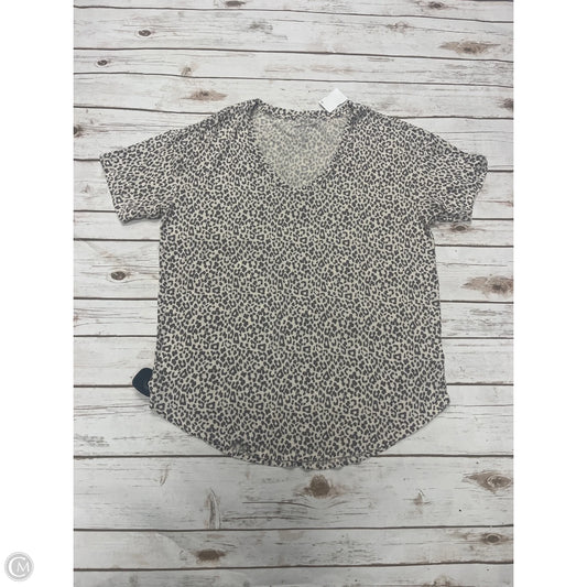 Top Short Sleeve By American Eagle In Animal Print, Size: M