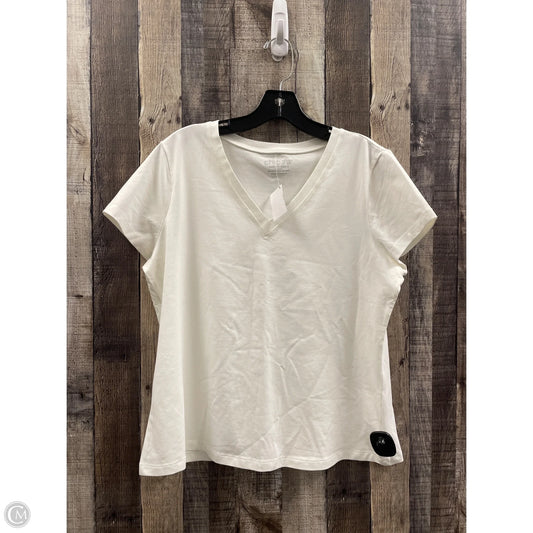 Top Short Sleeve Basic By Chicos In White, Size: L