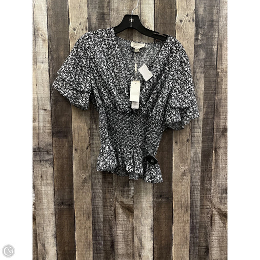 Top Short Sleeve By Charlie Paige In Black & White, Size: S