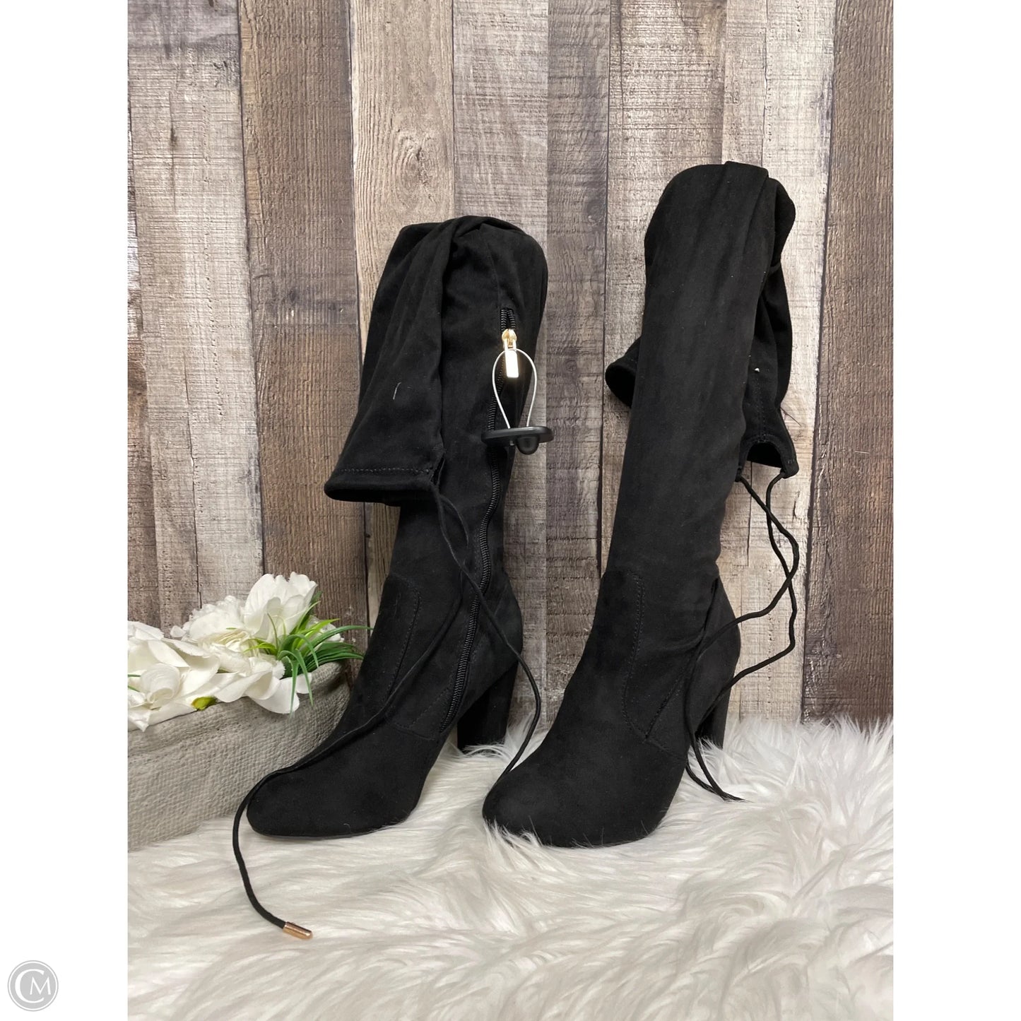 Boots Knee Heels By Charming Charlie In Black, Size: 7