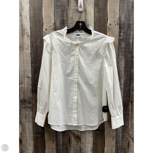 Top Long Sleeve By Old Navy In White, Size: S