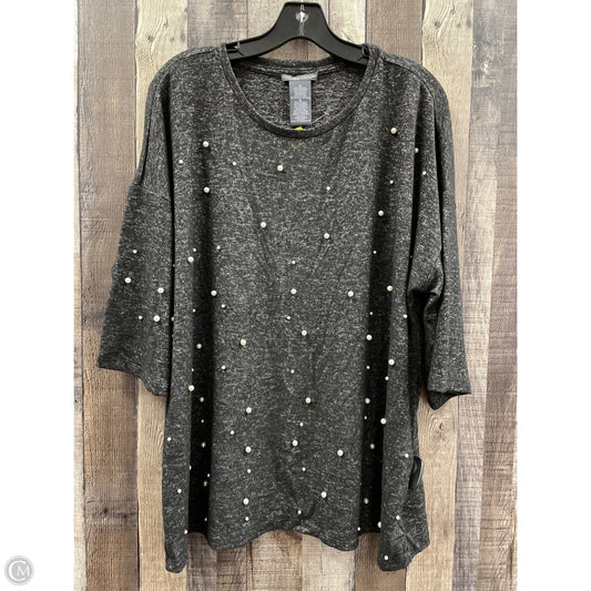 Top 3/4 Sleeve By Chelsea And Theodore In Black, Size: Xl