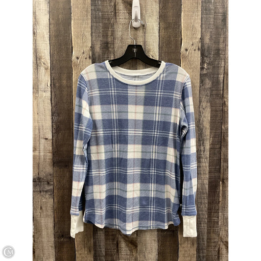 Top Long Sleeve By Cuddl Duds In Plaid Pattern, Size: M
