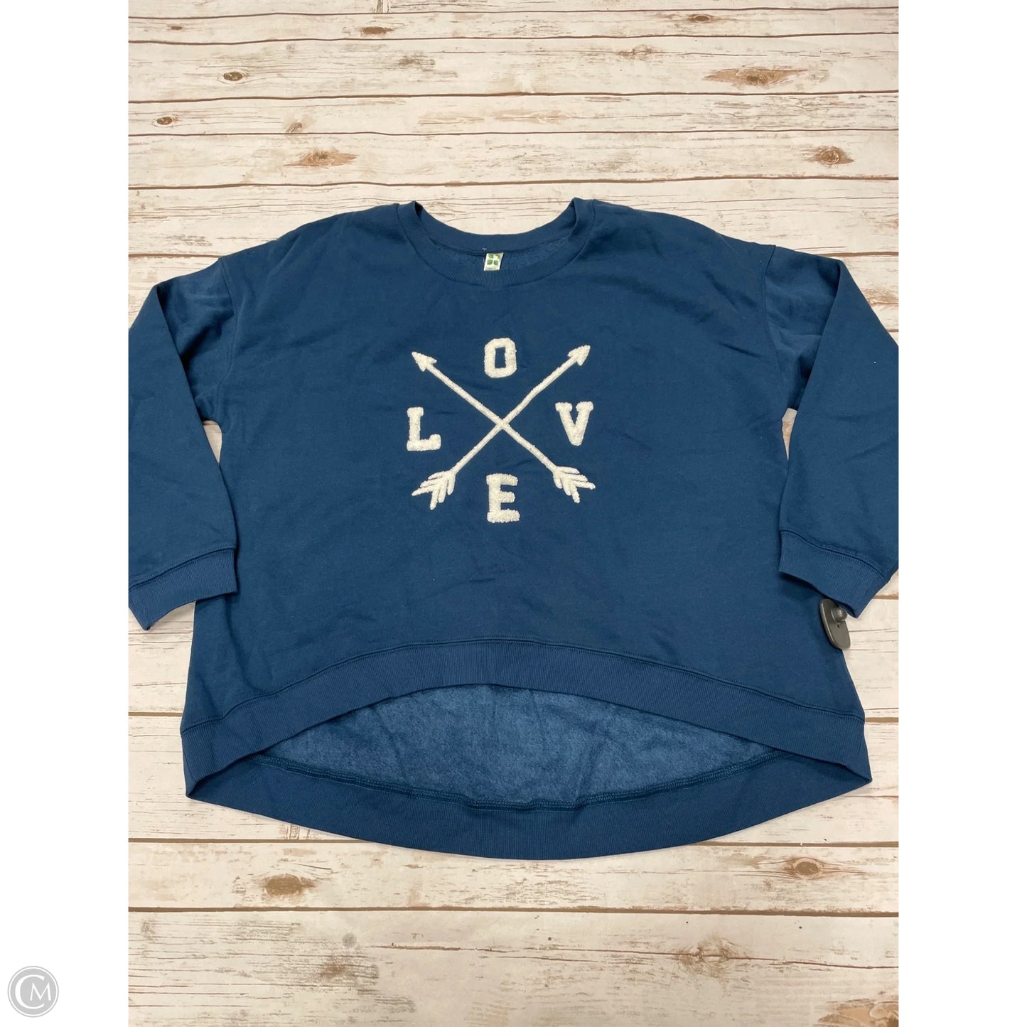 Sweatshirt Crewneck By Green Tea In Blue, Size: Xxl