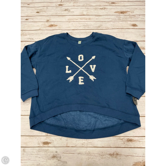 Sweatshirt Crewneck By Green Tea In Blue, Size: Xxl