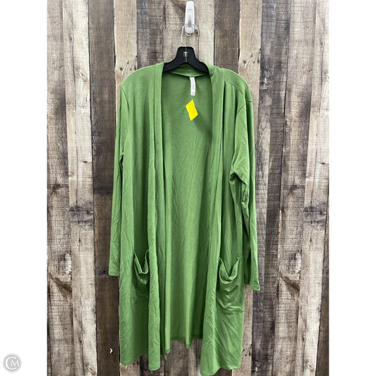 Cardigan By Zenana In Green, Size: 3x