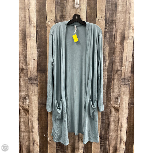 Cardigan By Zenana In Blue, Size: 3x