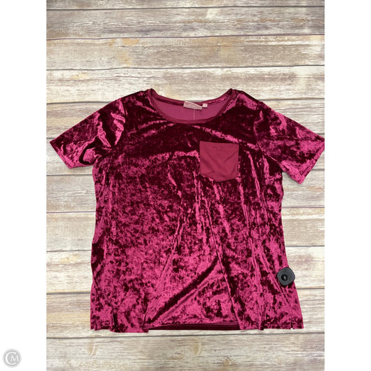 Top Short Sleeve By Evri In Maroon, Size: 1x