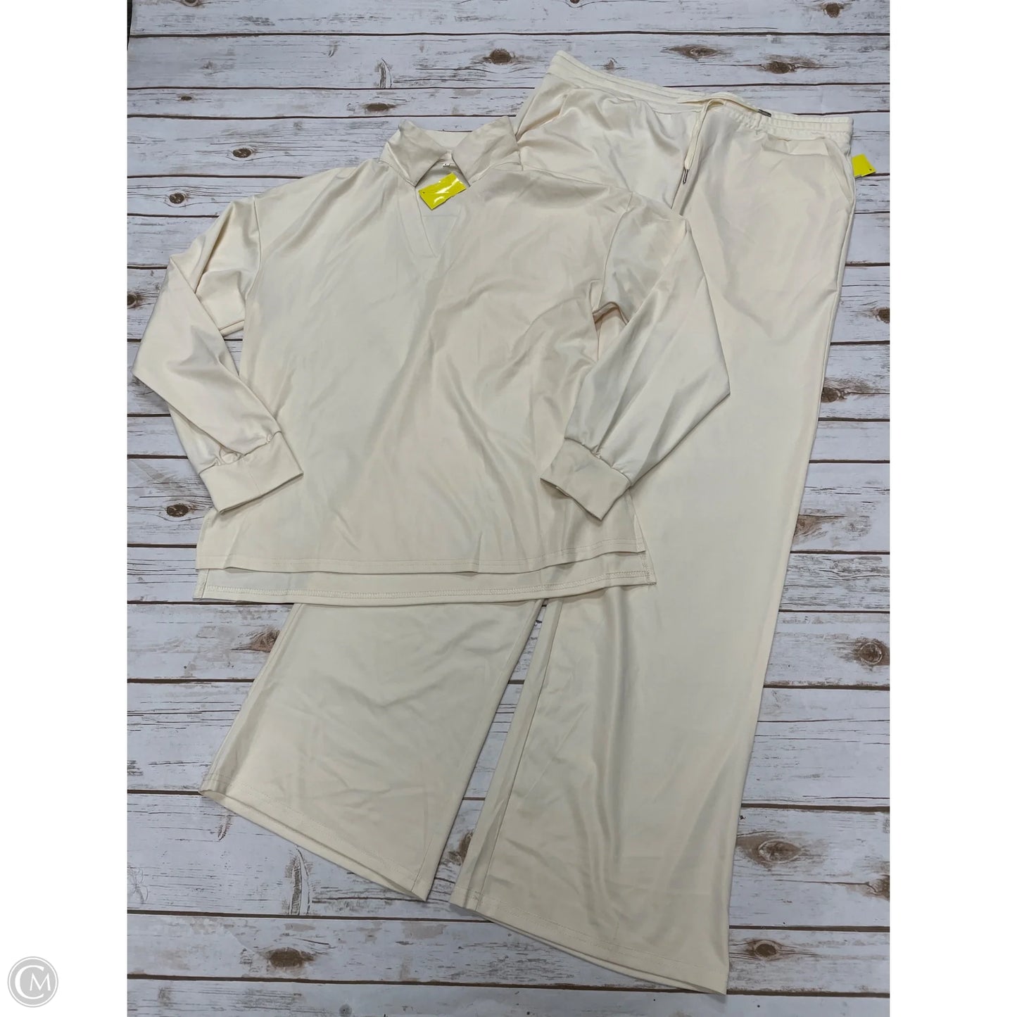 Pants Set 2pc By Cmf In Cream, Size: L