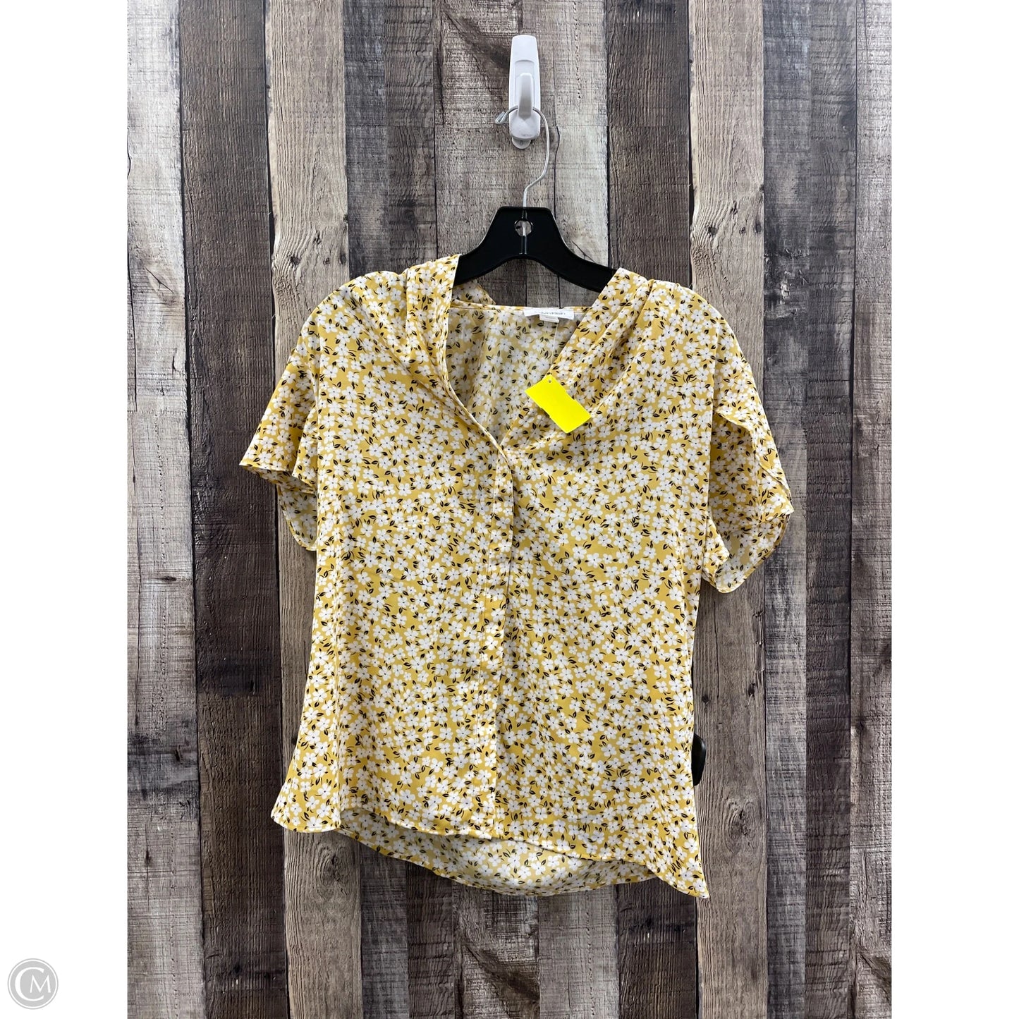 Top Short Sleeve By Calvin Klein In Floral Print, Size: S