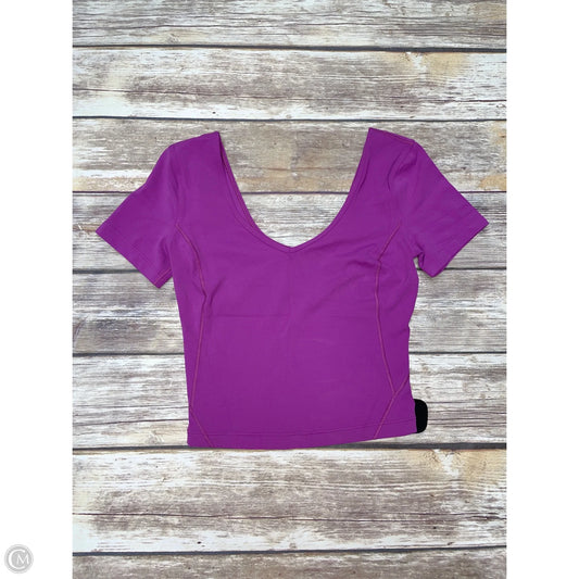 Athletic Top Short Sleeve By Lululemon In Pink, Size: Xs