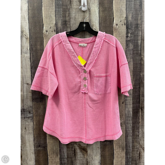 Top Short Sleeve By New In In Pink, Size: S