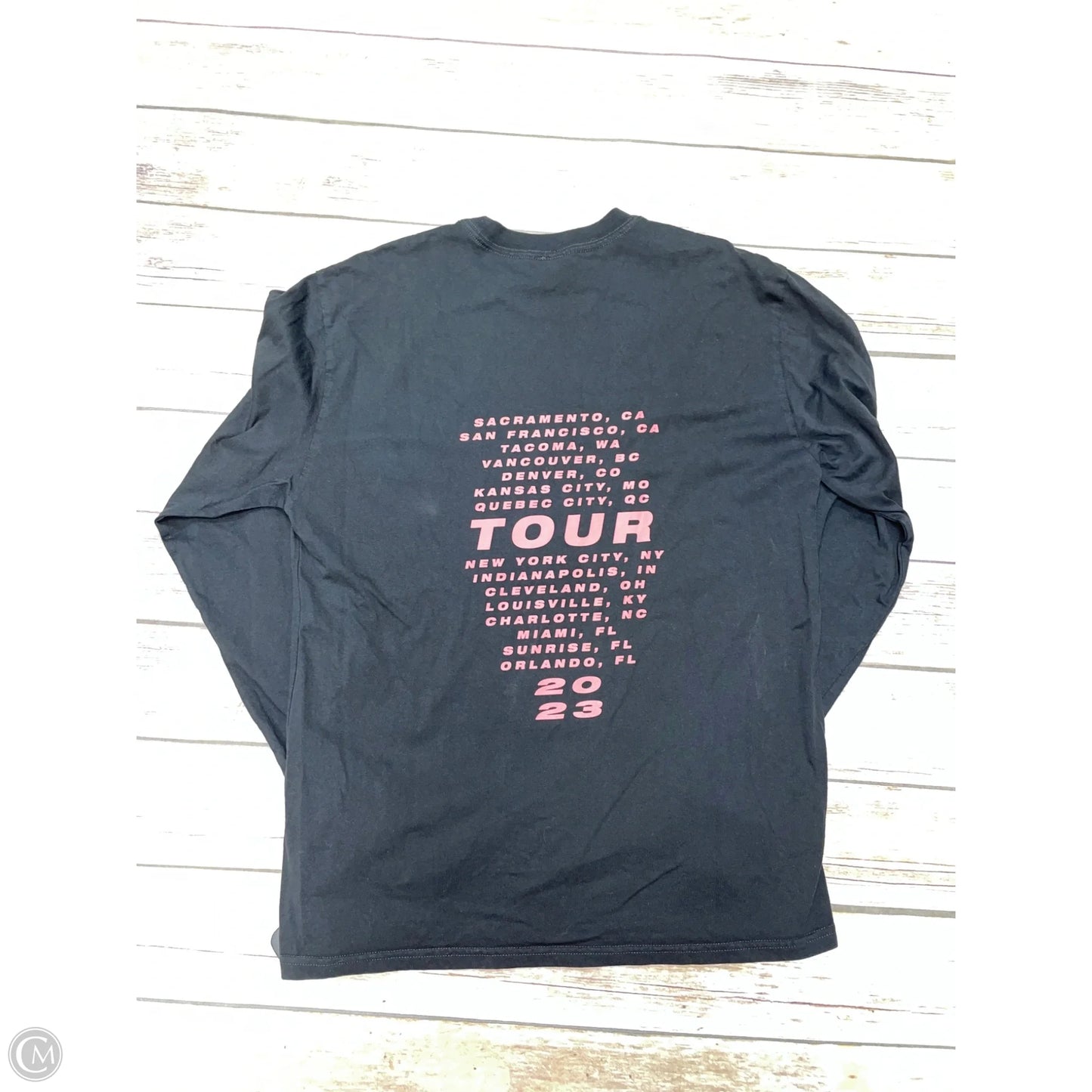 Top Long Sleeve By Pink In Black, Size: M