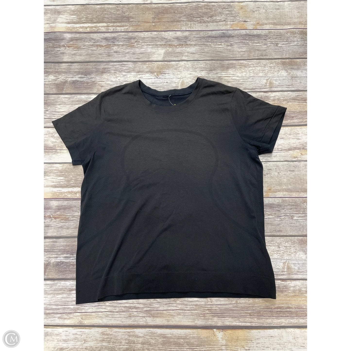 Athletic Top Short Sleeve By Lululemon In Black, Size: L