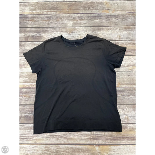Athletic Top Short Sleeve By Lululemon In Black, Size: L