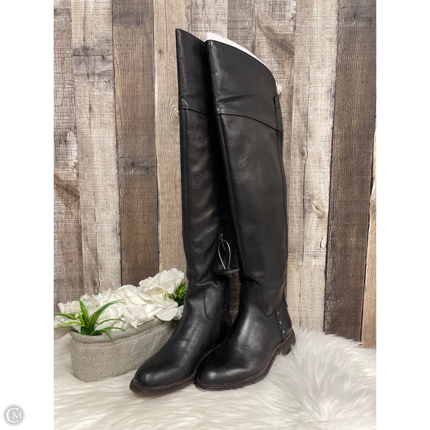 Boots Over-the-knee Flats By Franco Sarto In Black, Size: 5