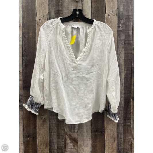Top Long Sleeve By Evereve In White, Size: M