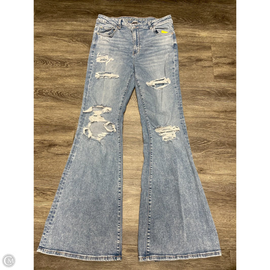 Jeans Flared By American Eagle In Blue Denim, Size: 14