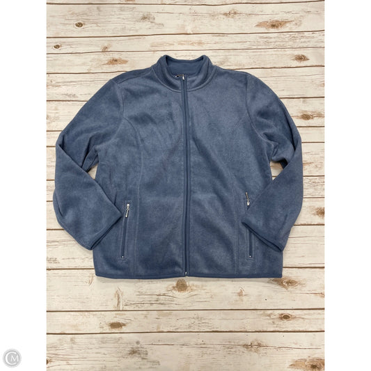 Jacket Fleece By Karen Scott In Blue, Size: Xxl