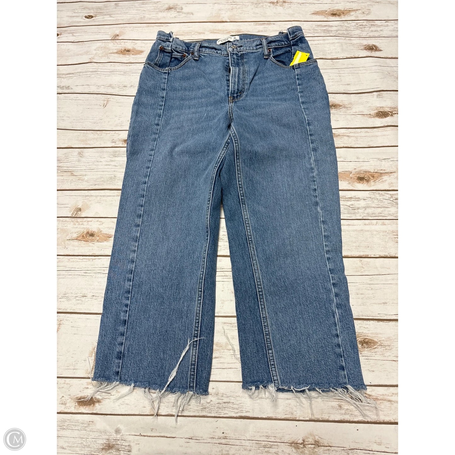 Jeans Straight By Abercrombie And Fitch In Blue Denim, Size: 12
