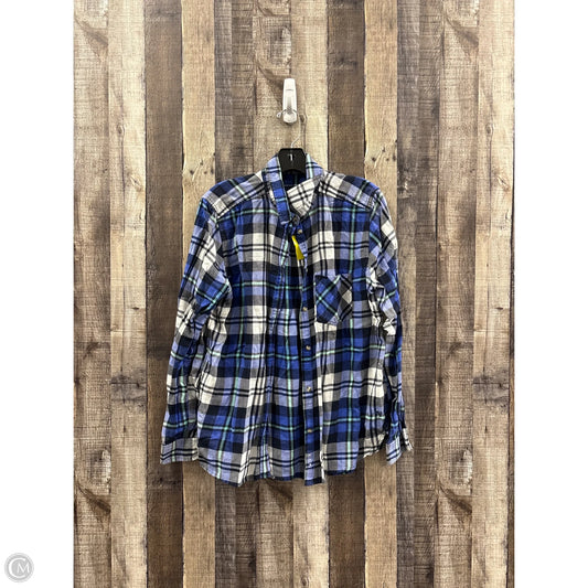 Top Long Sleeve By American Eagle In Plaid Pattern, Size: L